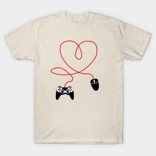 Video Gamer Valentines Day T-Shirt With Controller and mouse Heart T-Shirt